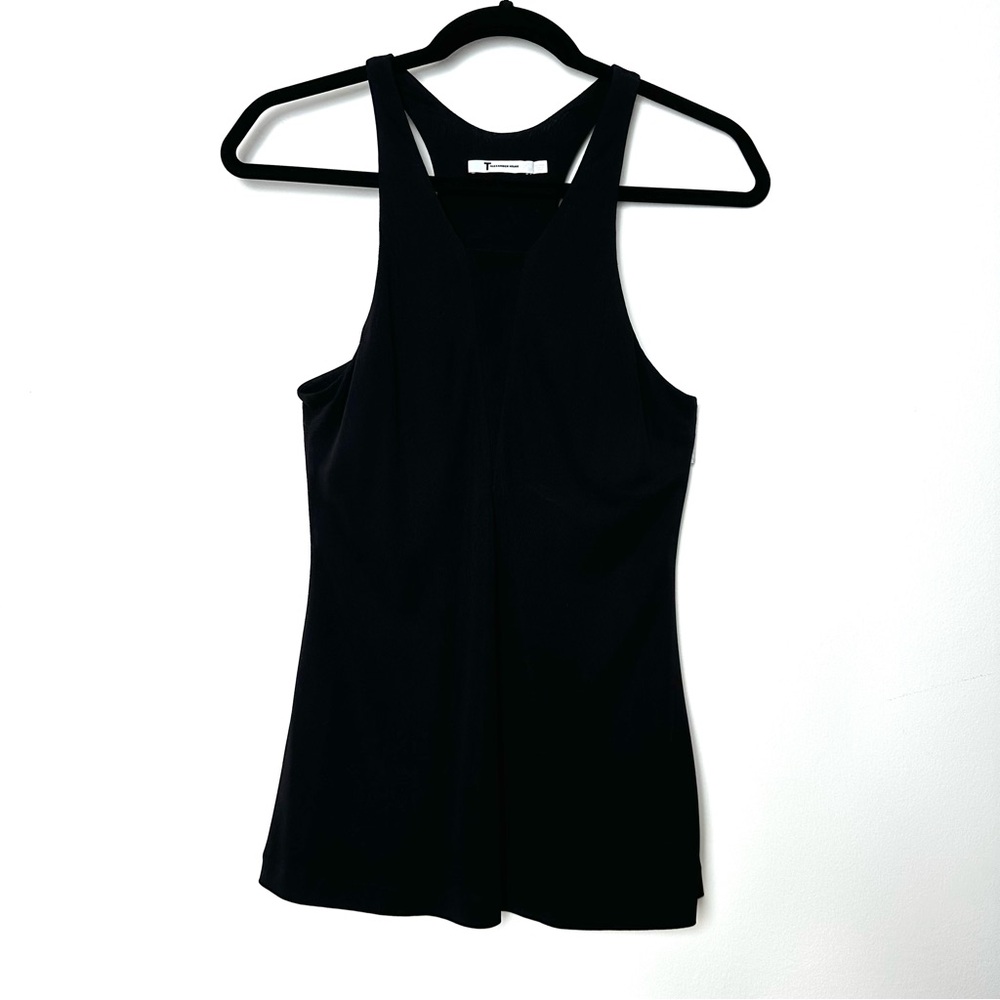 Alexander Wang Deep-V Mesh Panel Activewear Racerback Minimalist Long Tank Top